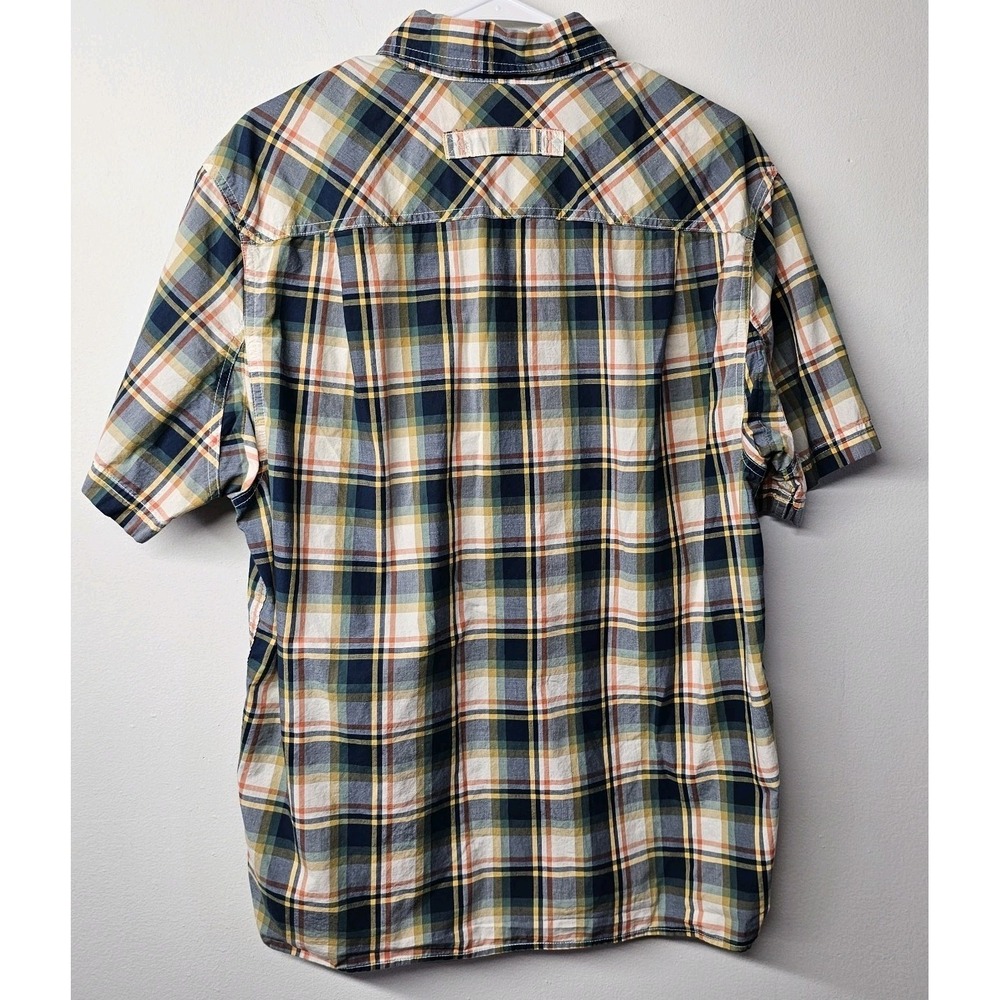 Duluth Trading Co Mens Med Relaxed Fit Plaid Work Shirt Utility Workwear Durable - Picture 2 of 6